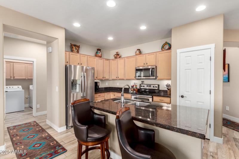 kitchen with large kitchen island