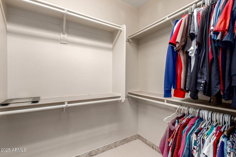 spacious walk in closet