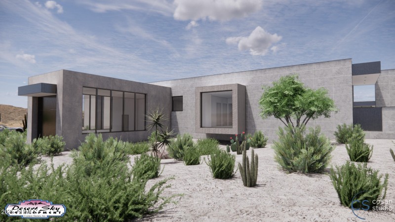 Pima 41 - RV Garage Elevation Rendering