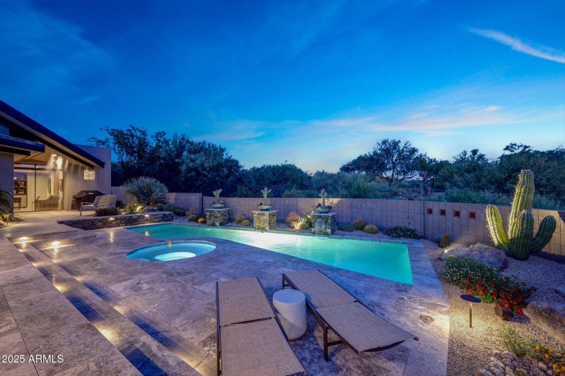 Pool and Patio at Twilight