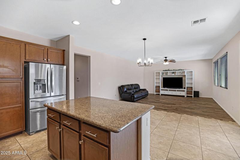 View of great room from kitchen