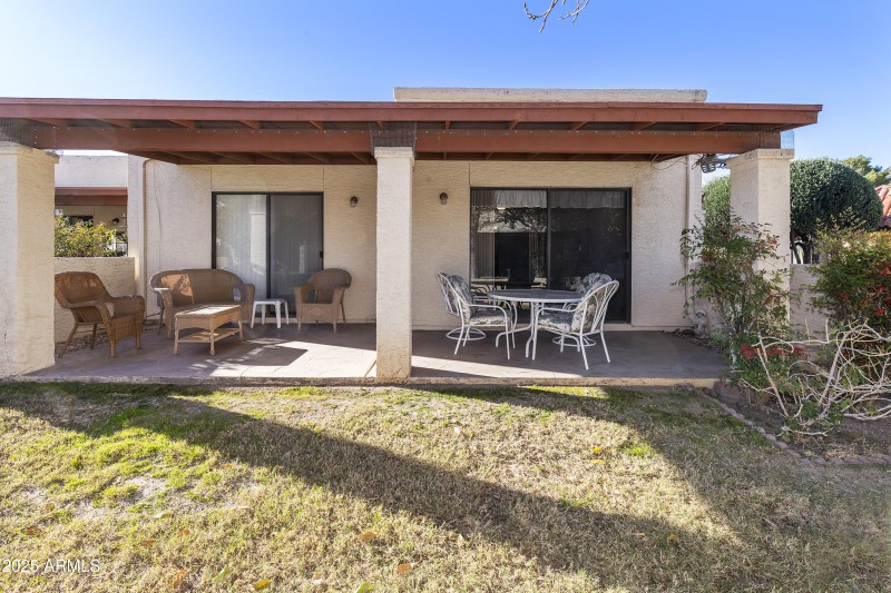 Large covered back patio