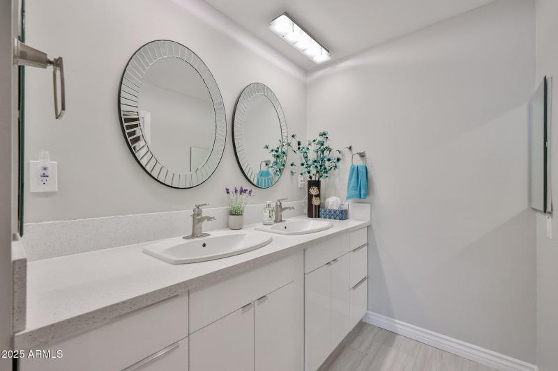 Primary bathroom with double sinks