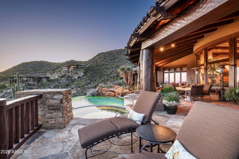 Negative edge pool looking at mountains