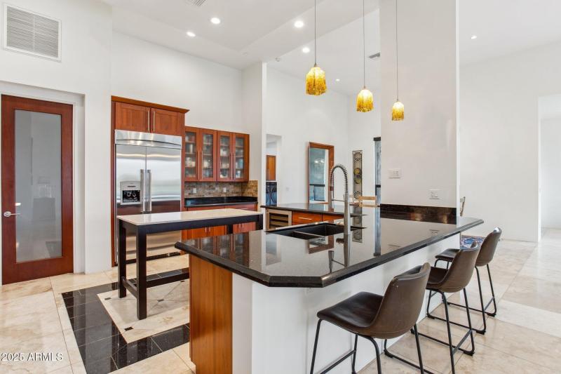 Granite counters and custom cabinets