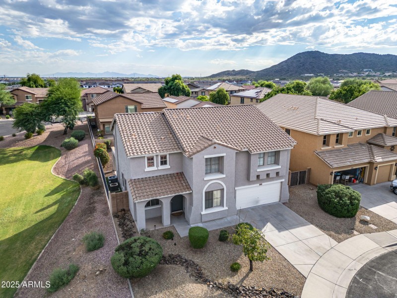 Aerial of Home Adjacent to Park