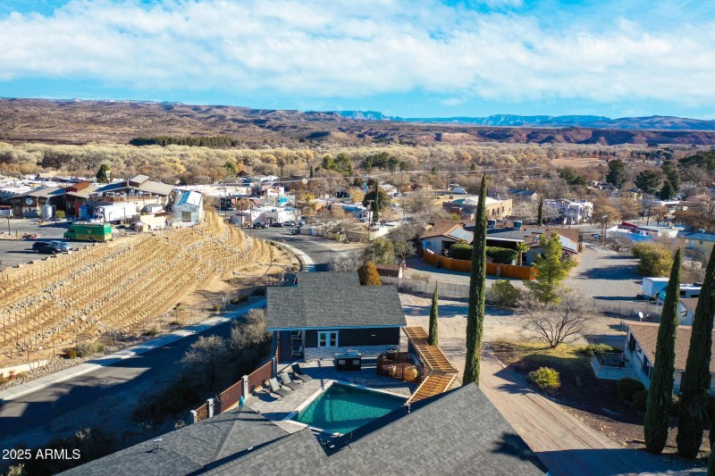 Aerial of Pool Toward Merkin Vineyard