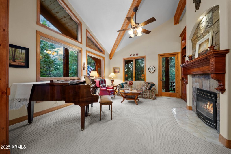 F living room and music room