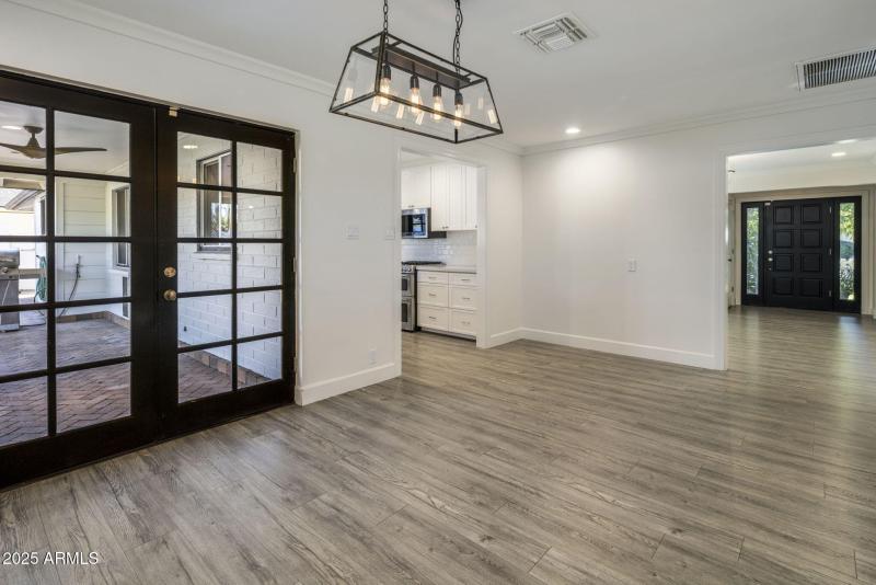 French doors to back patio