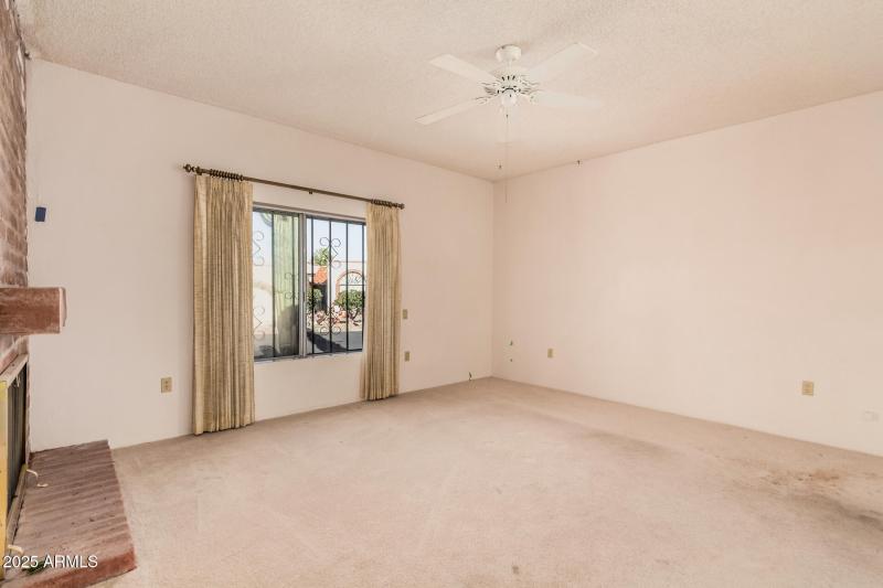 Living Room/Wood Burning Fireplace