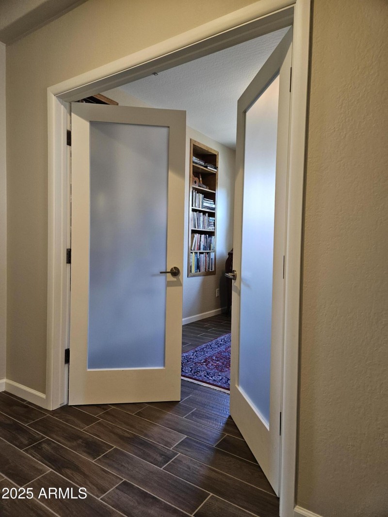 French doors leading to den/office