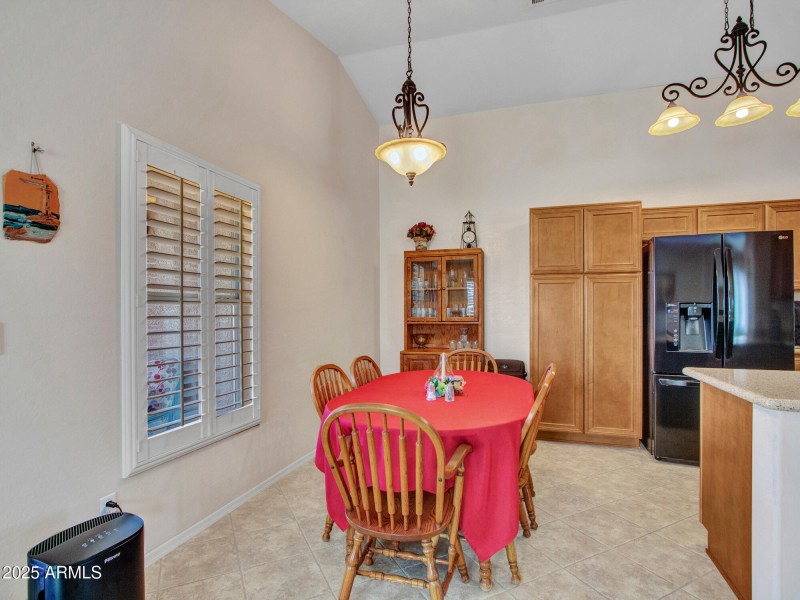 Dining Area with High Ceilings