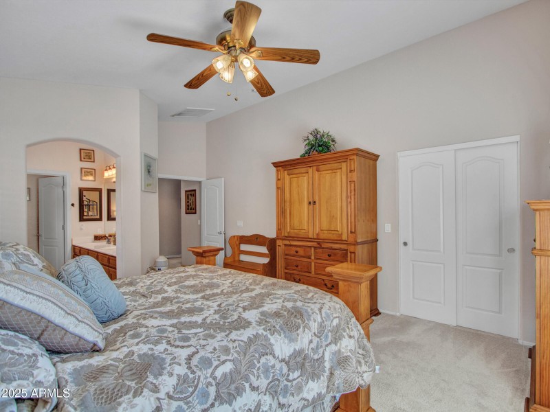 Primary Bedroom with Vaulted Ceiling