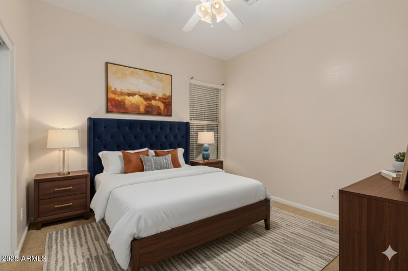 Virtually staged bedroom vaughn 2