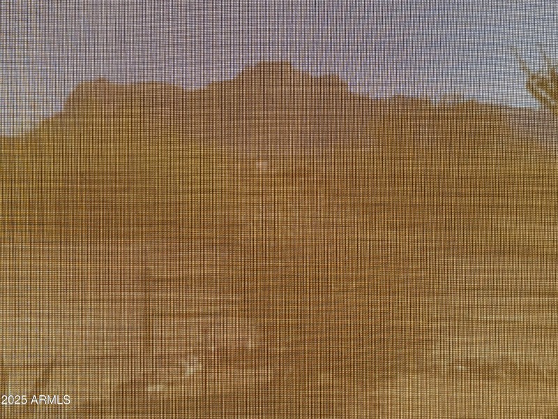 Mtn through screen in porch