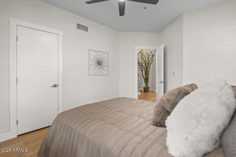 Bedroom downstairs with closet