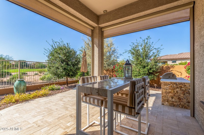 PATIO OVERLOOKS GOLF COURSE