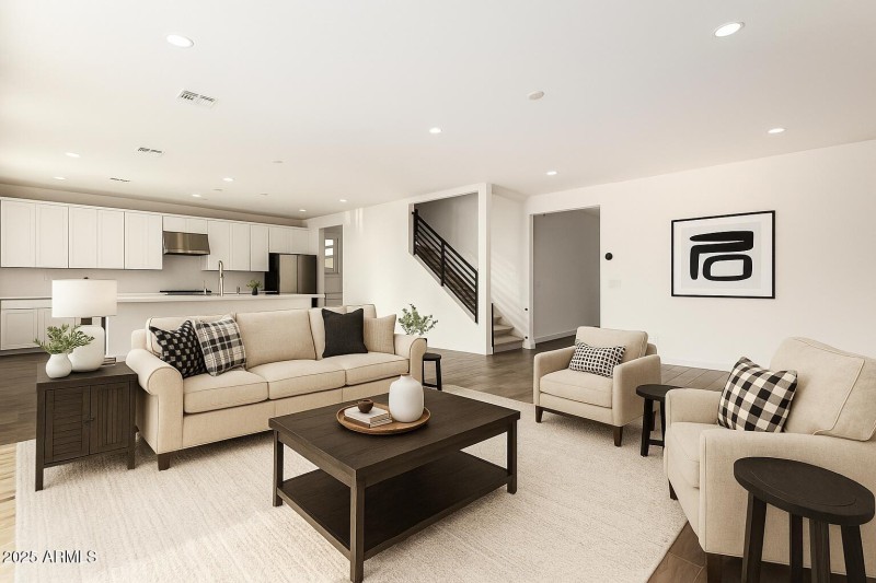 Virtually staged great room