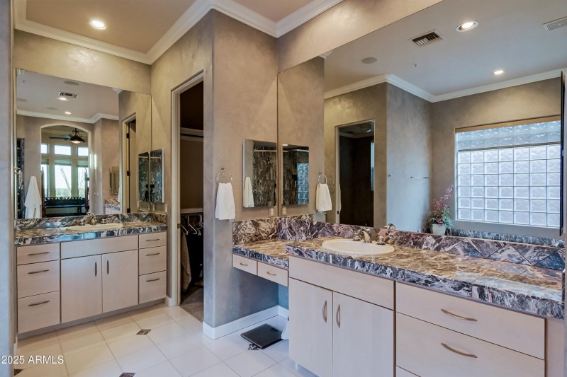 Primary bath with double vanities
