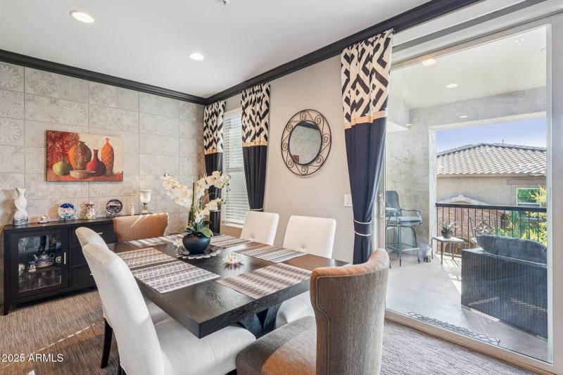 Dining Area to Large Covered Balcony