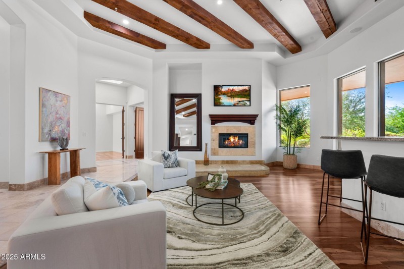 LIVING ROOM W BAR/FIREPLACE