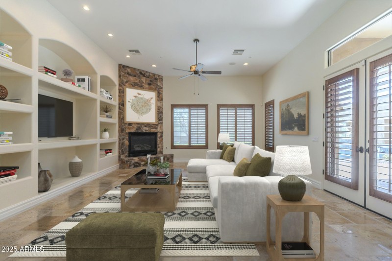 Family room with virtual staging
