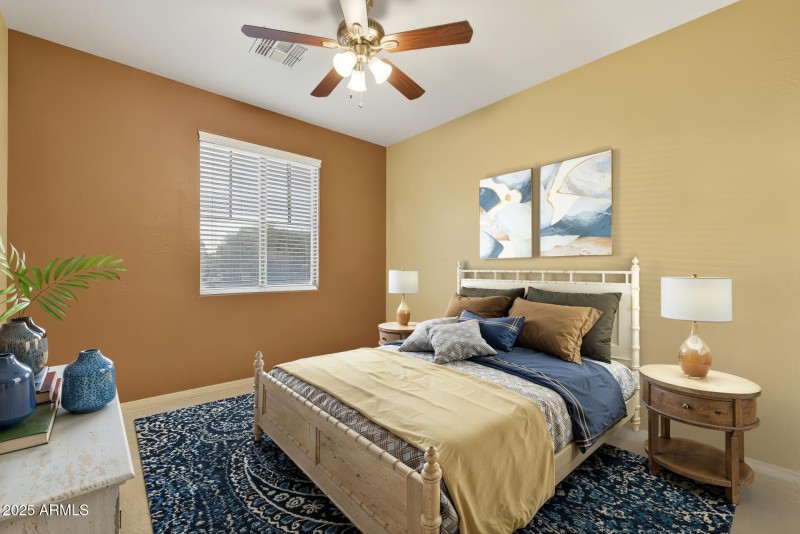 Virtually staged Bedroom 3