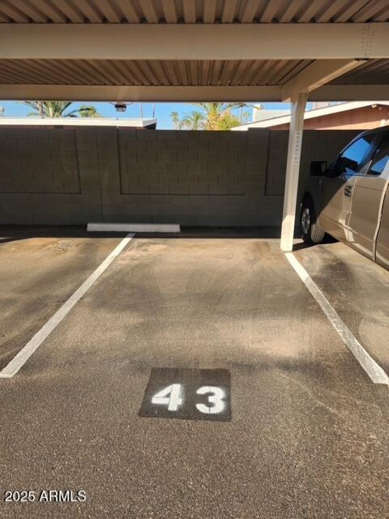 Covered parking space
