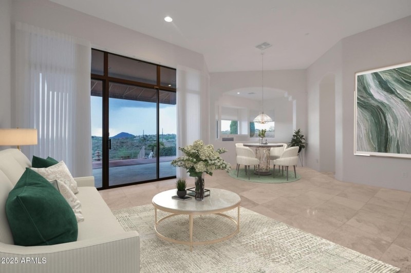 Virtually Staged Living & Dining Room!