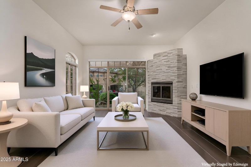 Virtually staged family room 2