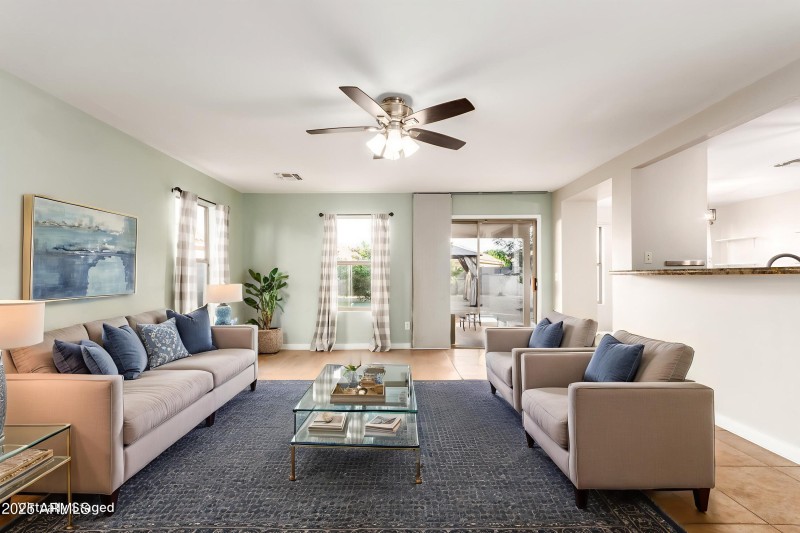 Virtually Staged Family Room