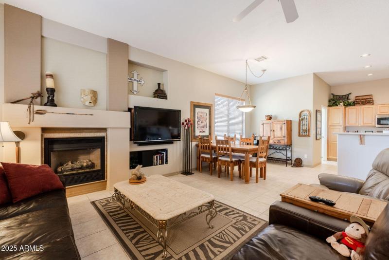 Great room has a gas fireplace!