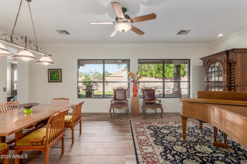 Formal Dining with Backyard Views