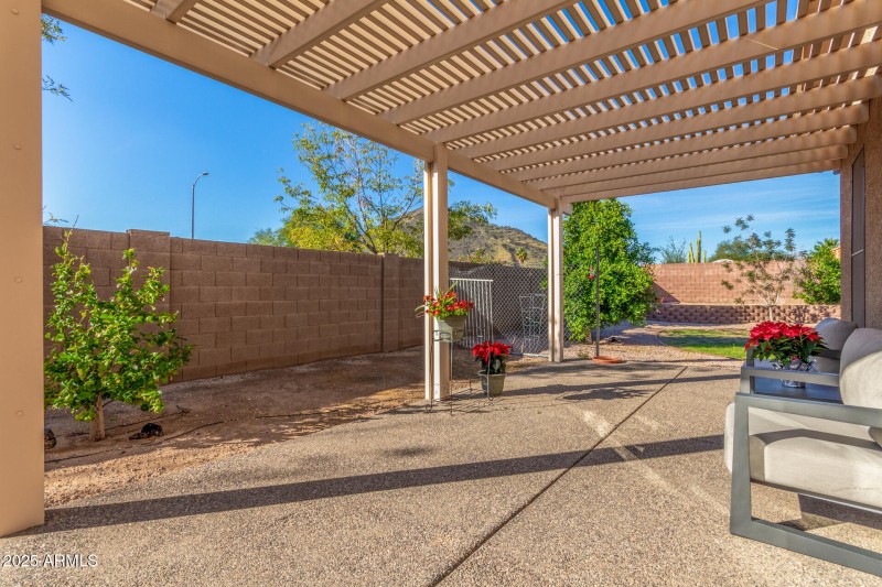 Shaded Pergola & Yard Views
