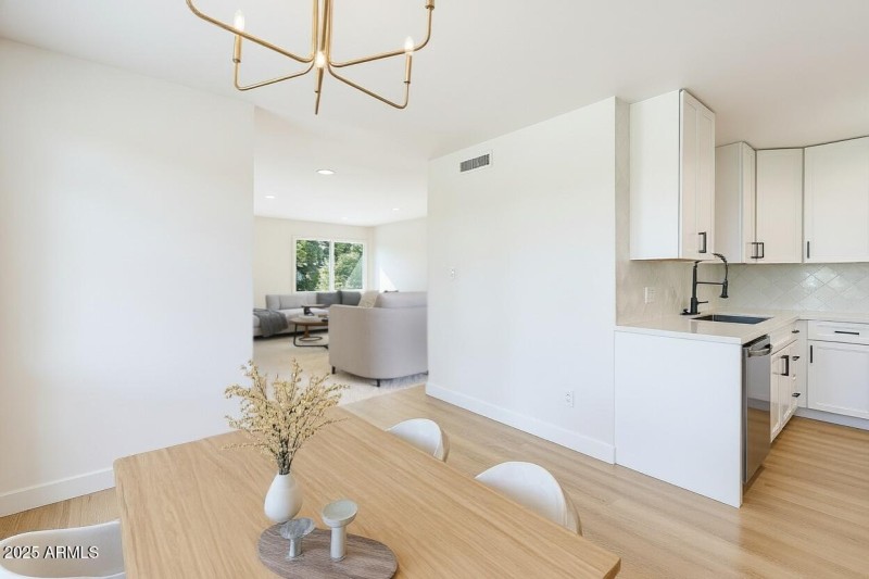 Virtually Staged Dining & Living Room