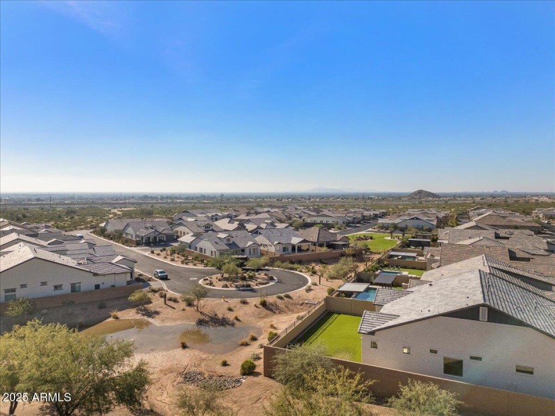 Aerial back of home and views