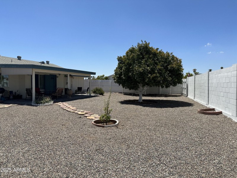 Backyard - partially fenced