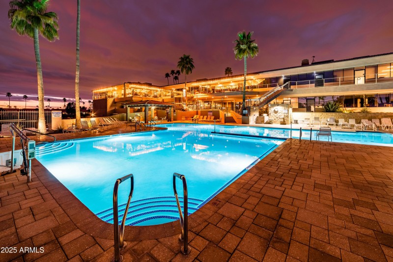 1.1 Clubhouse & Pool at Night