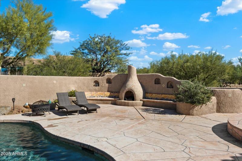 Outdoor Fireplace and Sitting Area