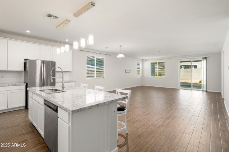 Kitchen Island Closer to Living