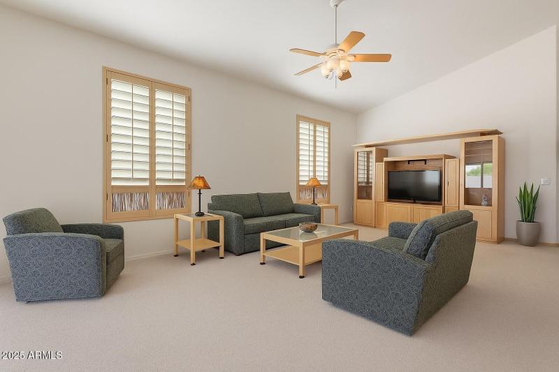 Great room-vaulted ceilings