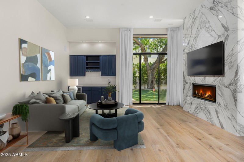 family room virtual staged