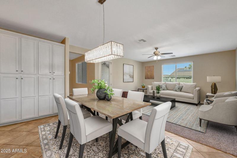 Open Dining & Kitchen Area