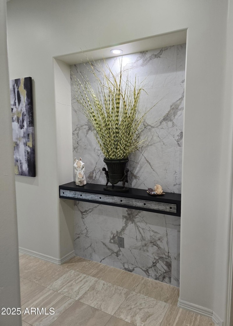 Custom tiled art niche