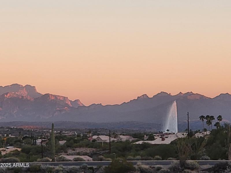 View of the fountain from patio