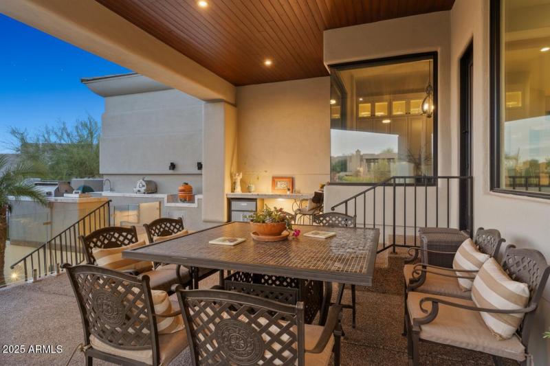 Back patio dining area
