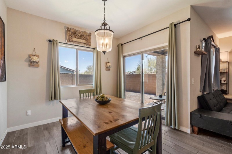 Dining room and slider to patio