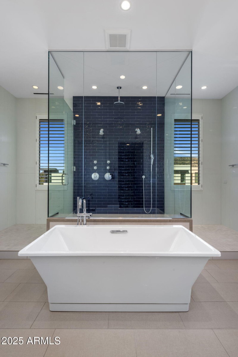 Large shower and tub