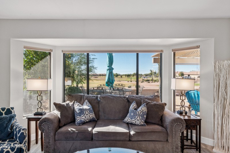 FAMILY ROOM WITH VIEW OF GOLF COURSE