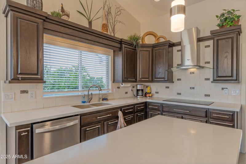 Refreshed cabinets, induction cook top